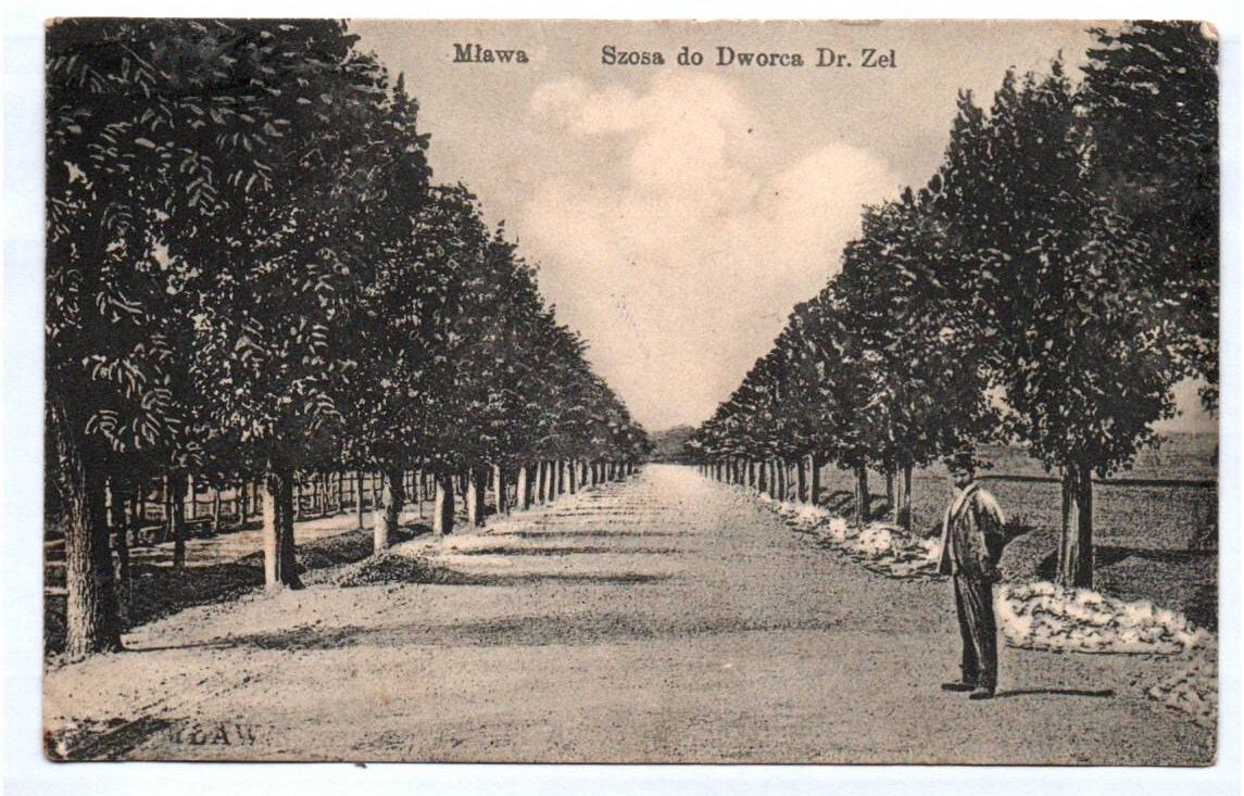 Postcard Mlawa Szosa do Dworca Dr Zel 1915 Mazovia Poland Mława