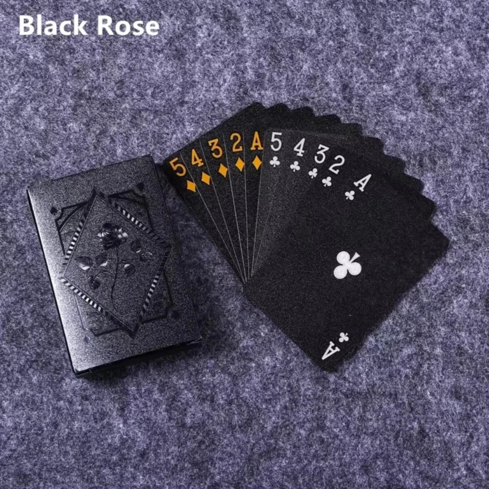Diamond Waterproof Black Golden Cards Plastic Poker Playing HD Deck of Car