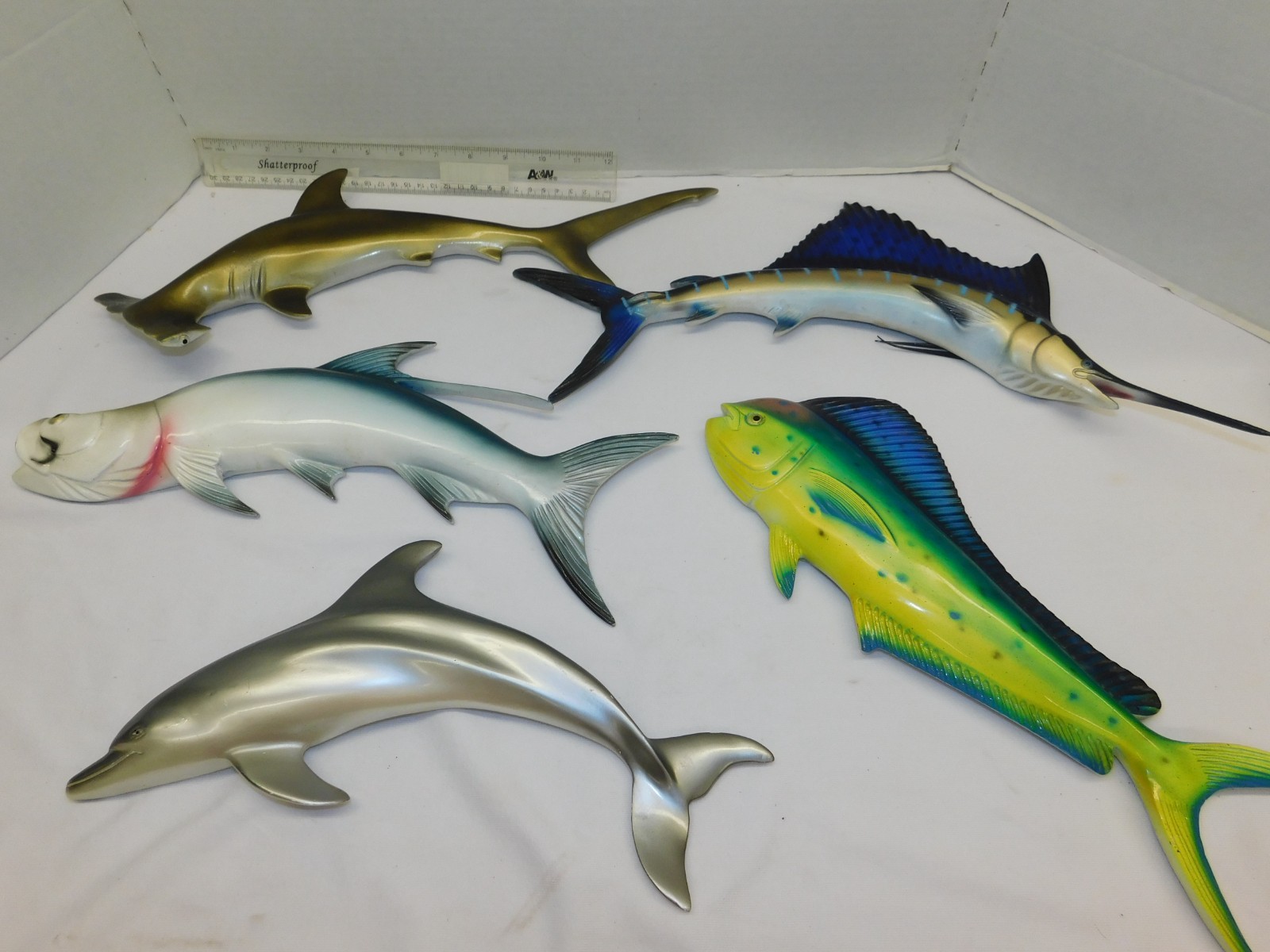UNIQUE RARE Set of 5 Vintage Williamson Lures Decorative Fish Swordfish Mahi