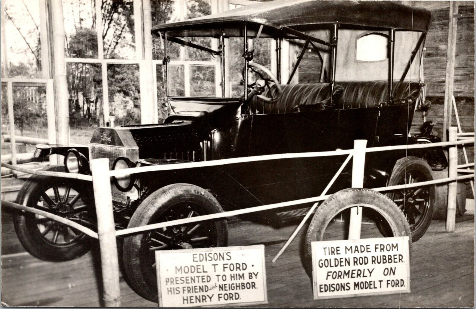 Vtg Fort Myers Florida FL Thomas Edison\'s Ford Model T RPPC Real Photo Postcard