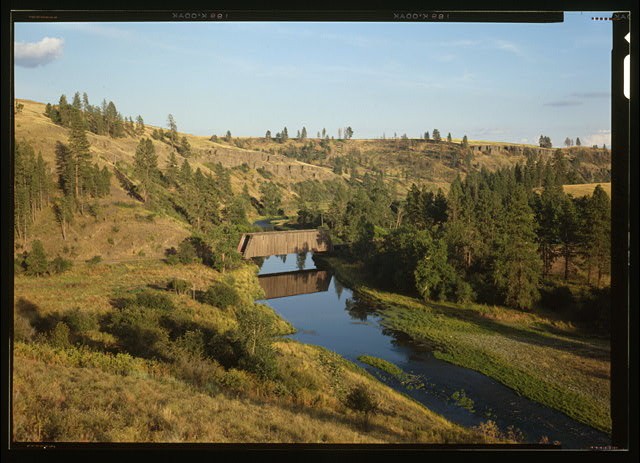 12. GENERAL VIEW FROM HILL SHOWING BRIDGE PALOUSE RIVER LOOKING SE - Harpole