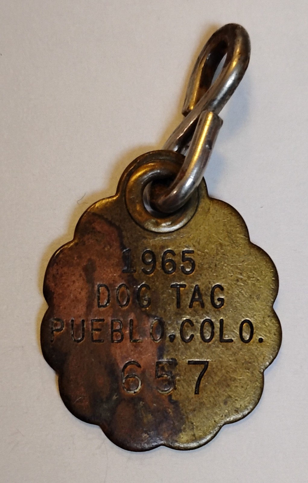 Vintage 1965 Dog Tag Pueblo Colorado #657