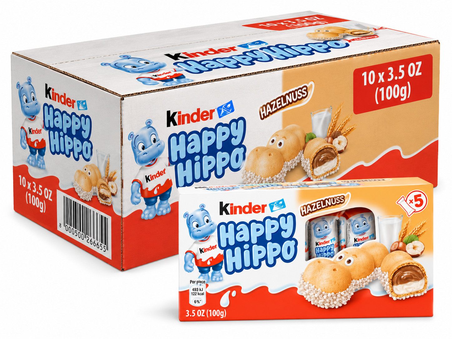 kinder Happy Hippo 10 box Case (10 x 3.5oz) ** EU Import**
