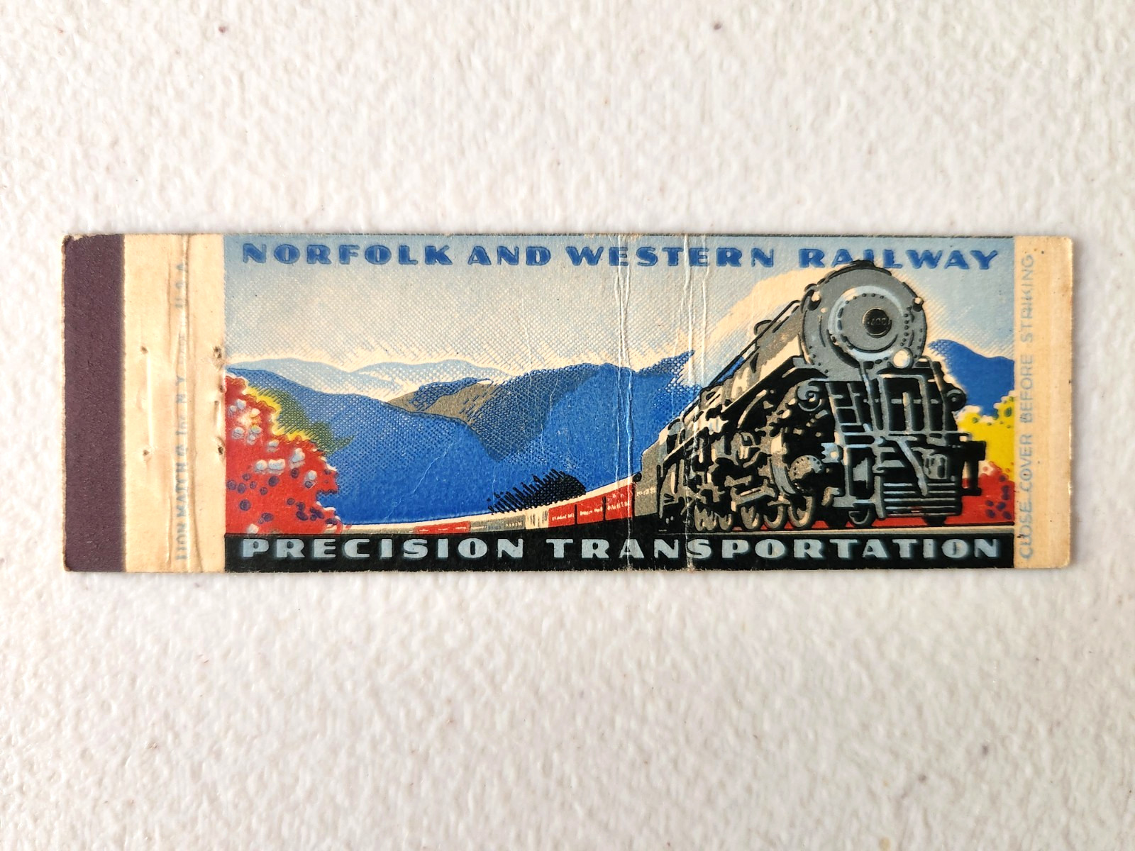 Norfolk and Western Railway Train Full Length Matchbook Cover.