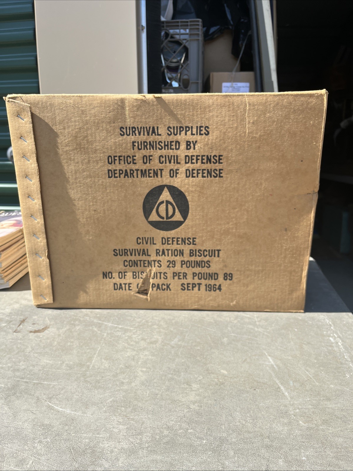 Civil Defense 29 LB Survival Ration Cracker Sealed Box 1964 United Biscuit
