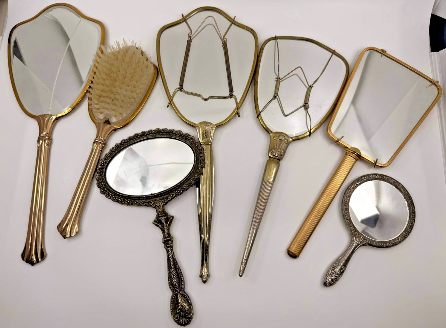 Vintage Hand Mirrors and One Brush Lot (Sold AS IS)