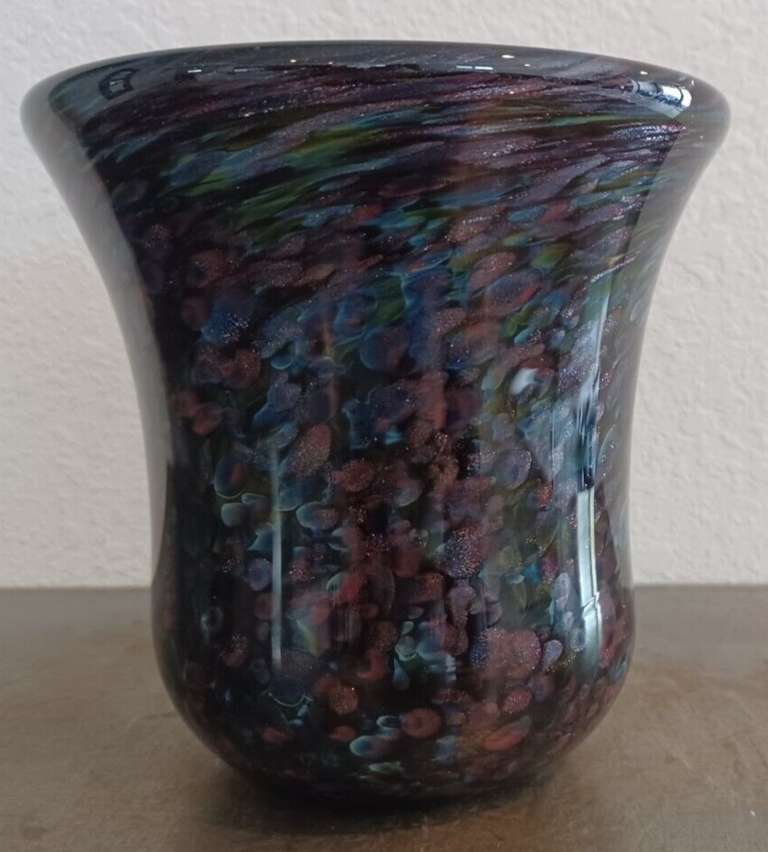 Hand Blown Glass Vase Signed And Numbered 5.5