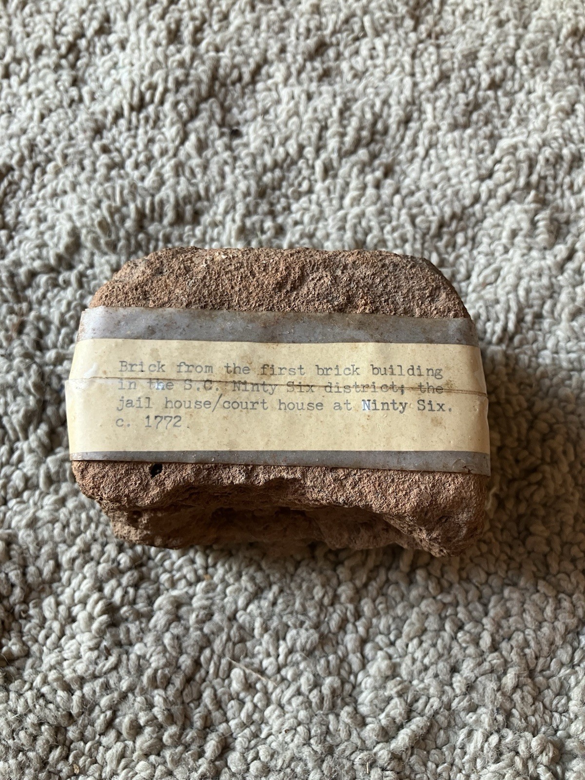 ORIGINAL BRICK 1772 JAILHOUSE NINETY SIX SOUTH CAROLINA - AMERICAN REVOLUTION