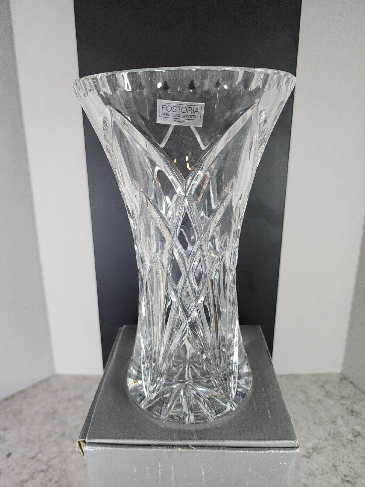 Fostoria Lead Crystal Canterbury Vase 9 In. New With Box