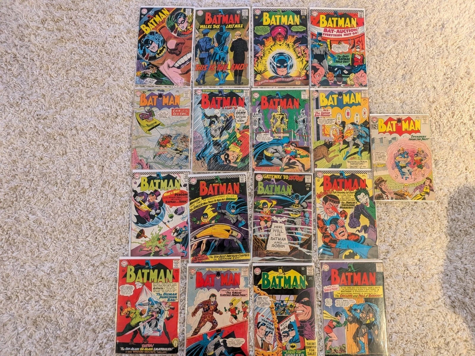 Silver Age Batman Comic Lot 17 Issues #132-#206 (1960-1968) Joker Penguin