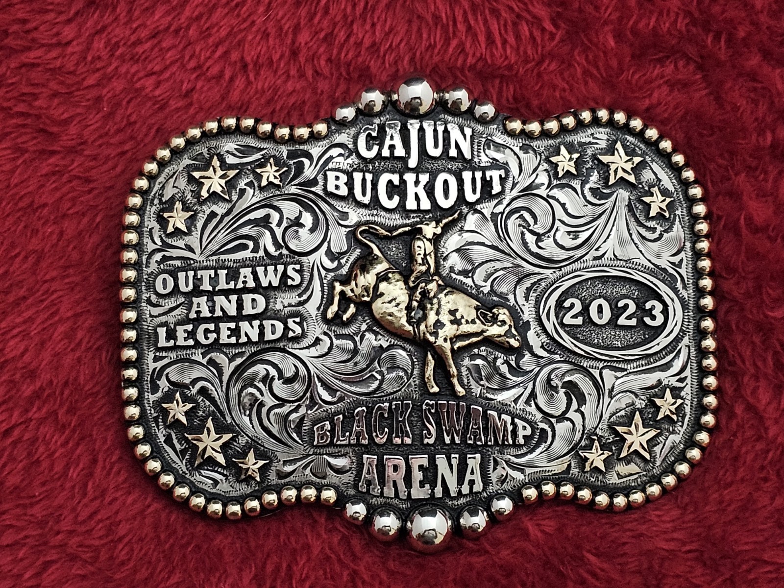 Cajun Bull Riding☆2023☆ RODEO X~TREME CHAMPION☆BlackSwamp☆TROPHY BUCKLE☆Rare☆773