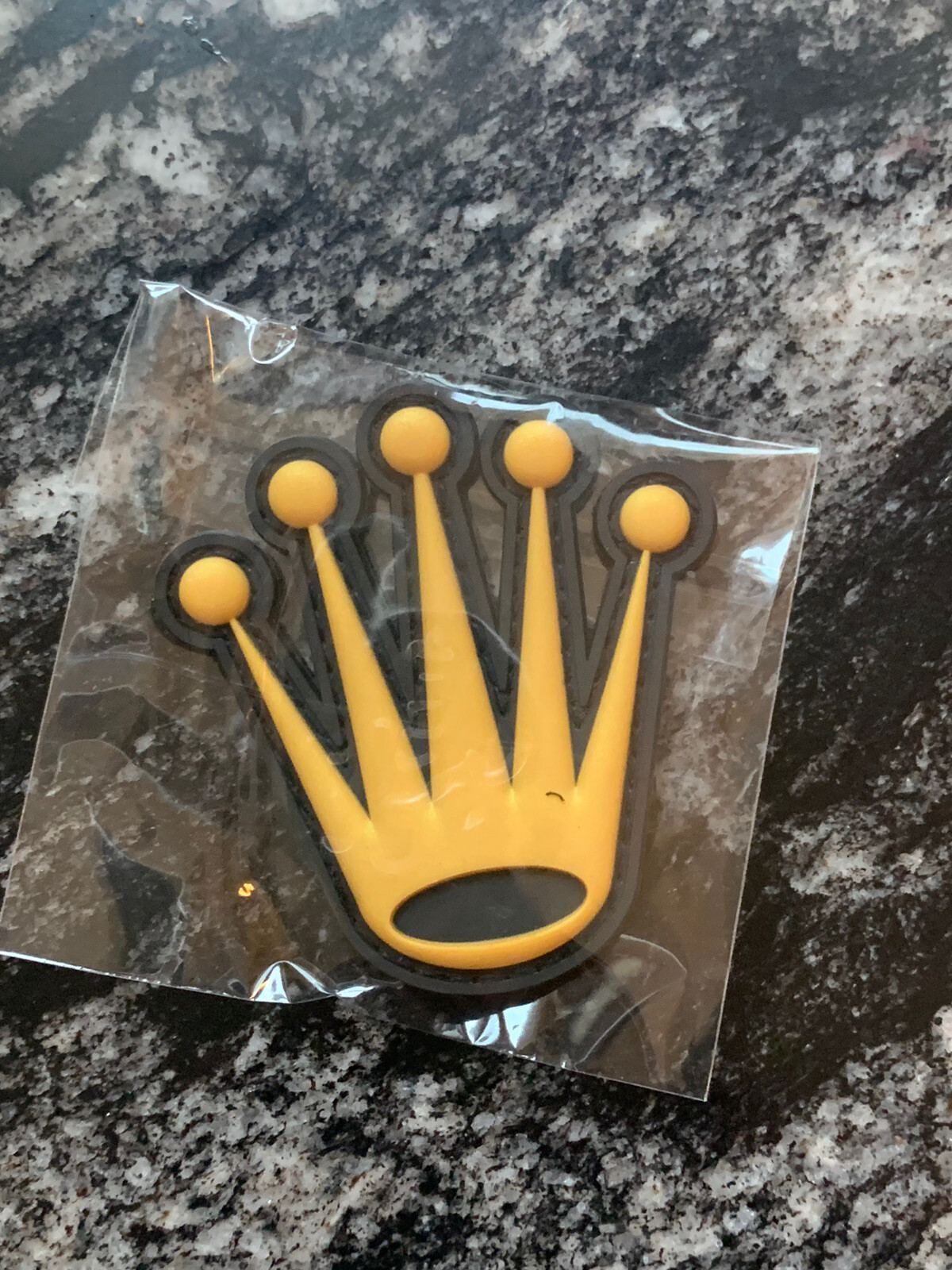 AUTHENTIC FEAR TOMORROW V1 METALLIC GOLD & BLACK PVC CROWN PATCH 