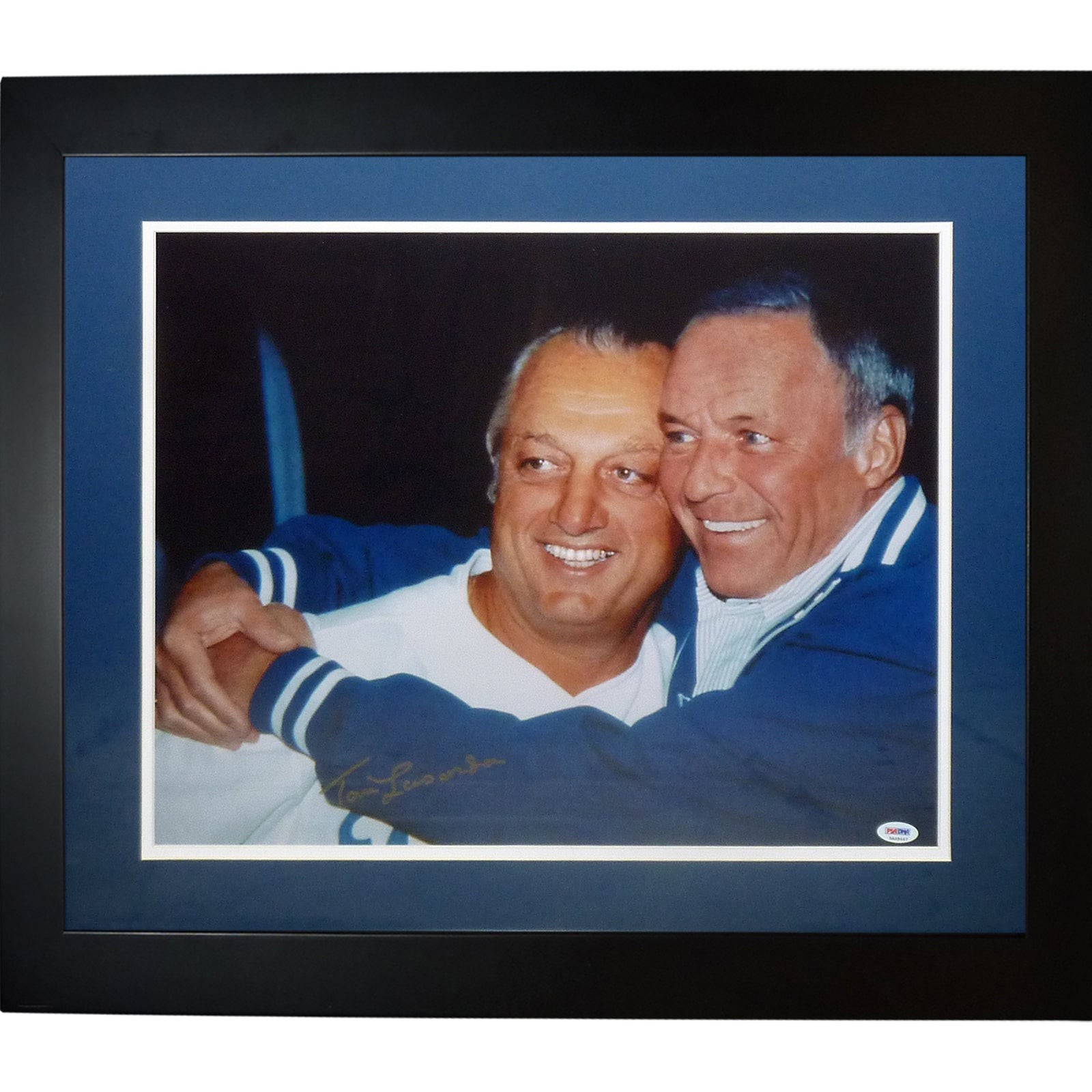 Tommy Lasorda Autographed Los Angeles Dodgers (With Frank Sinatra) Deluxe Framed
