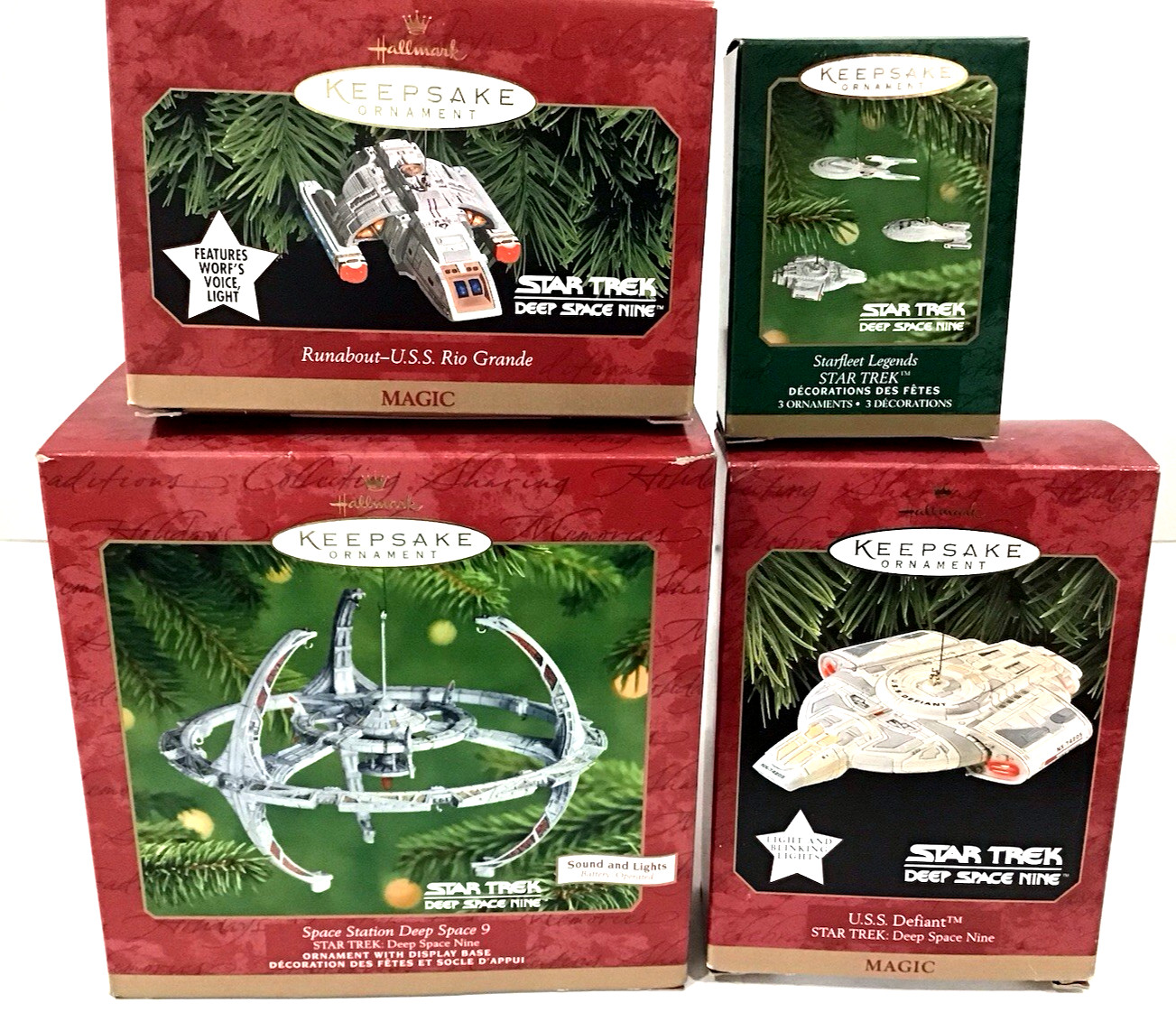 Hallmake Keepsake Ornament Lot Star Trek Deep Space Nine Starfleet Legends NIB