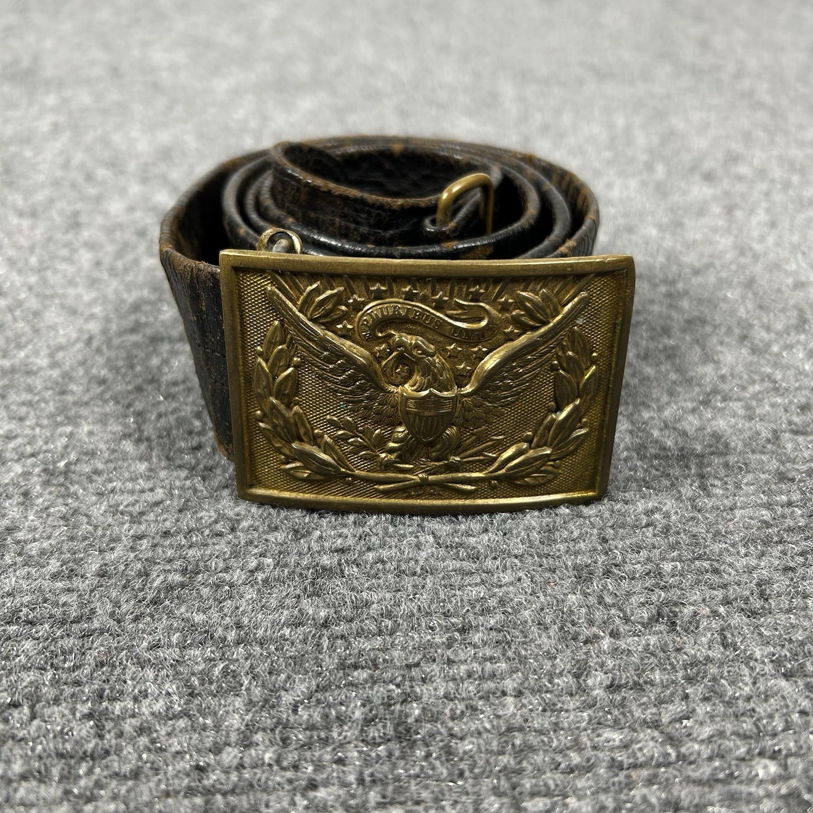 Antique Civil War US Army Officer Eagle Sword Belt Plate Buckle Leather Antique Civil War US Army Officer Eagle Sword Belt Plate Buckle Leather