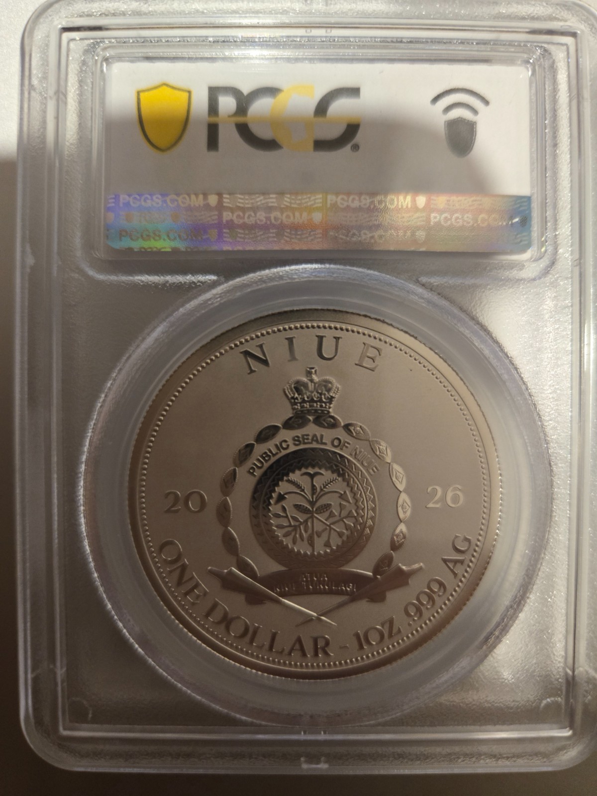 2026 Niue Mermaid Baby Pink Hair $1 1oz Silver PCGS PR69 Rev PR Colorized