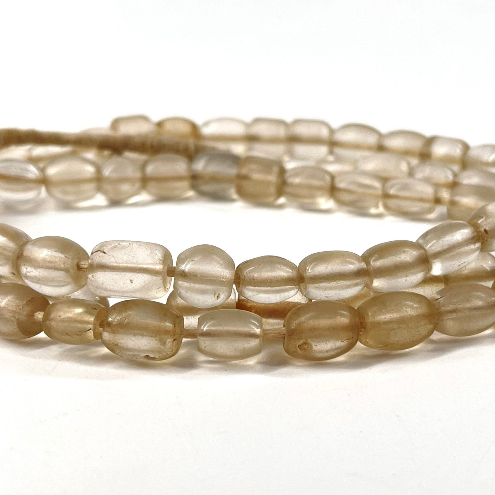 Old Clear Bohemian Trade Beads 30inch