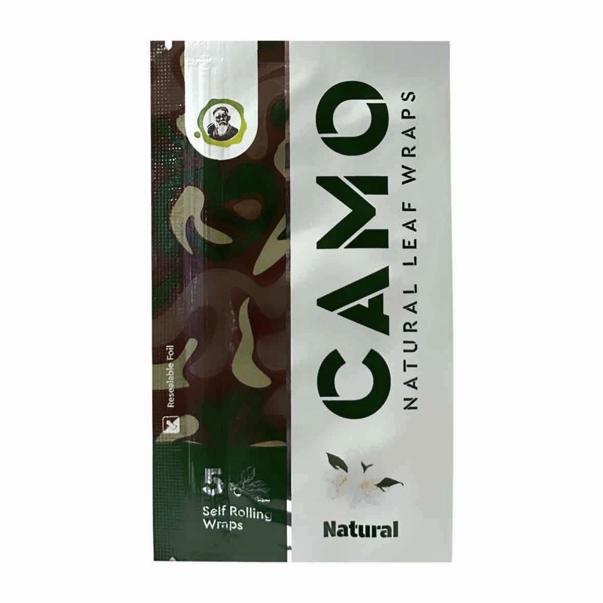CAMO Natural Leaf Wraps Self Rolling Wraps Natural - 5 Wraps 10 Packs