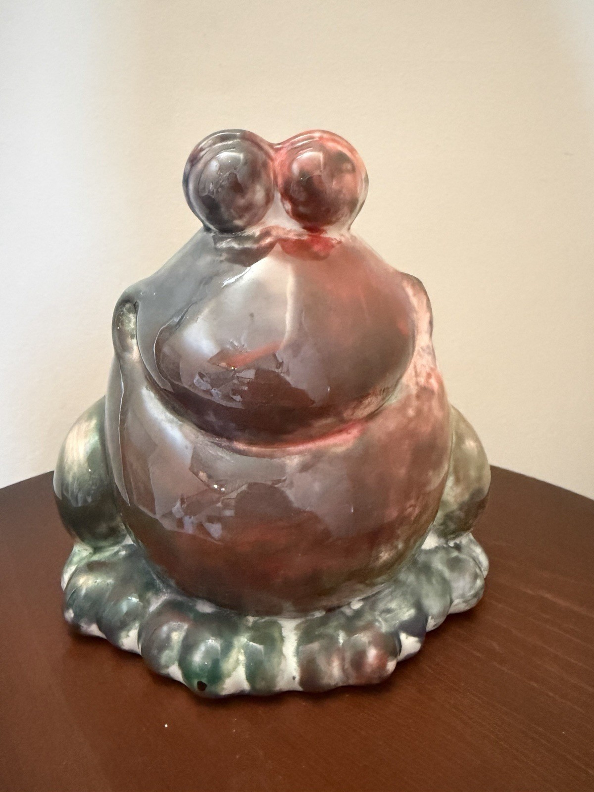 One Of A Kind Hand Painted Ceramic Glazed Frog Bank 2007 Signed Jack