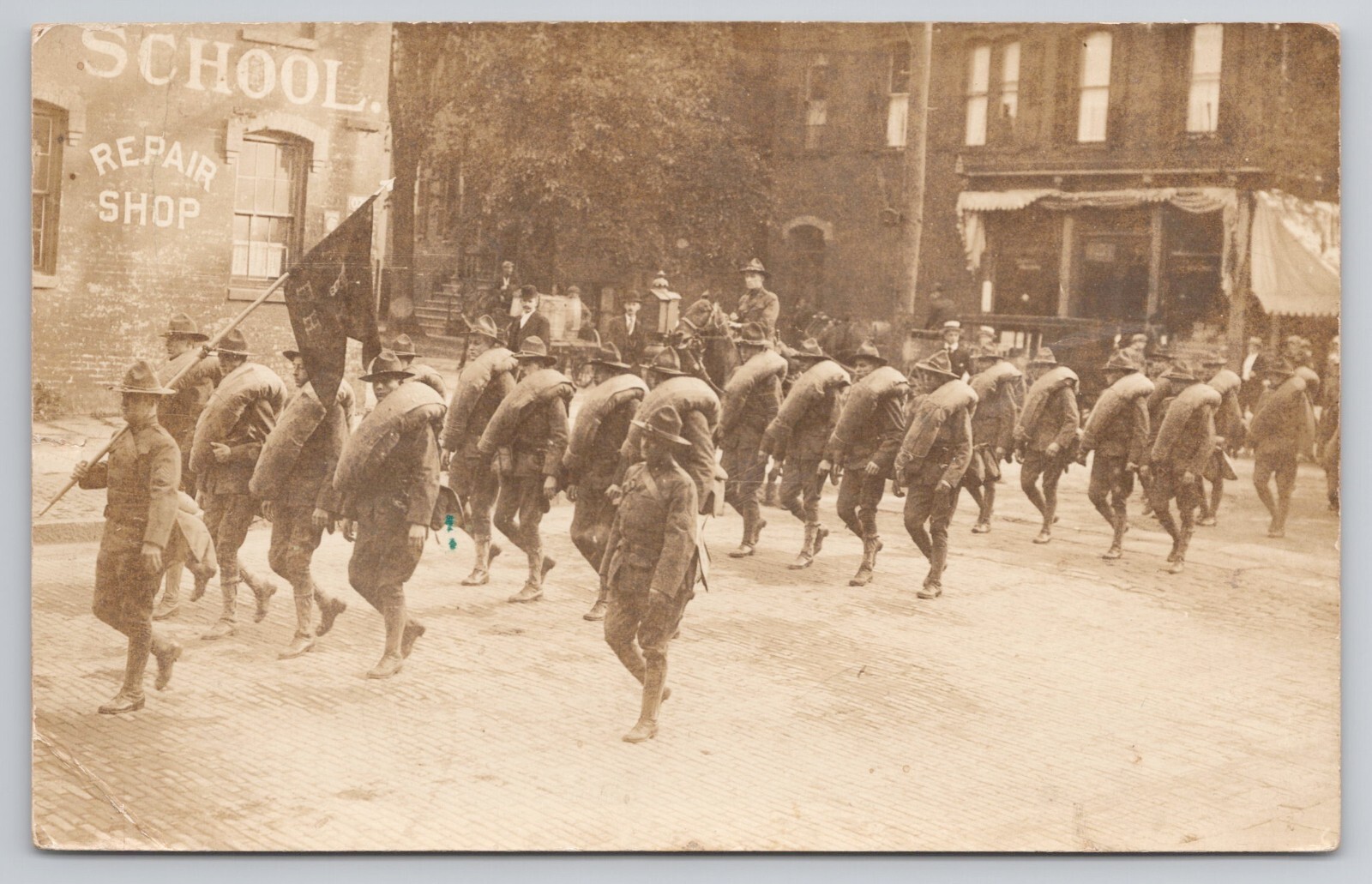 RPPC WWI Era AEF Troop March Mexico Punitive Expedition Postcard 