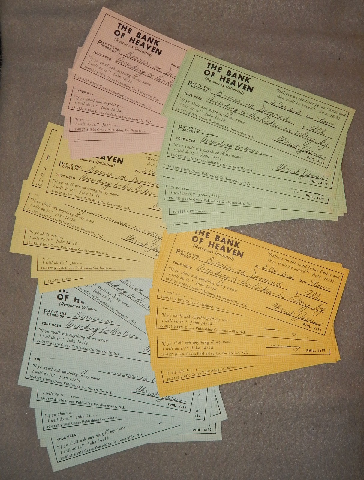 Vintage Pack of 50 The Bank of Heaven Checks (5 5/8 Vintage Pack of 50 The Bank of Heaven Checks (5 5/8