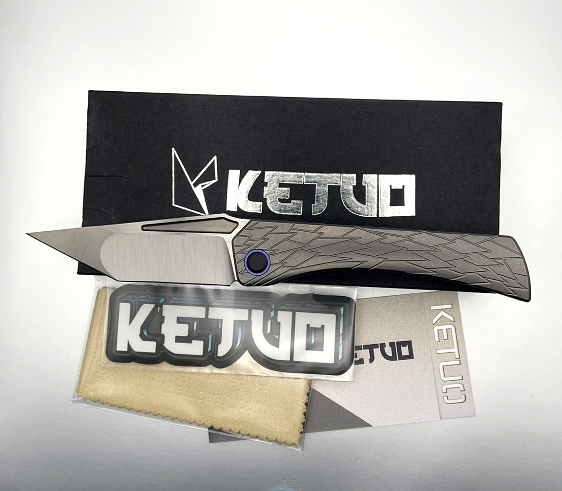 Ketuo Usurper GY/S Linerlock Gray Titanium Folding M390 Pocket Knife - NEW Ketuo Usurper GY/S Linerlock Gray Titanium Folding M390 Pocket Knife - NEW