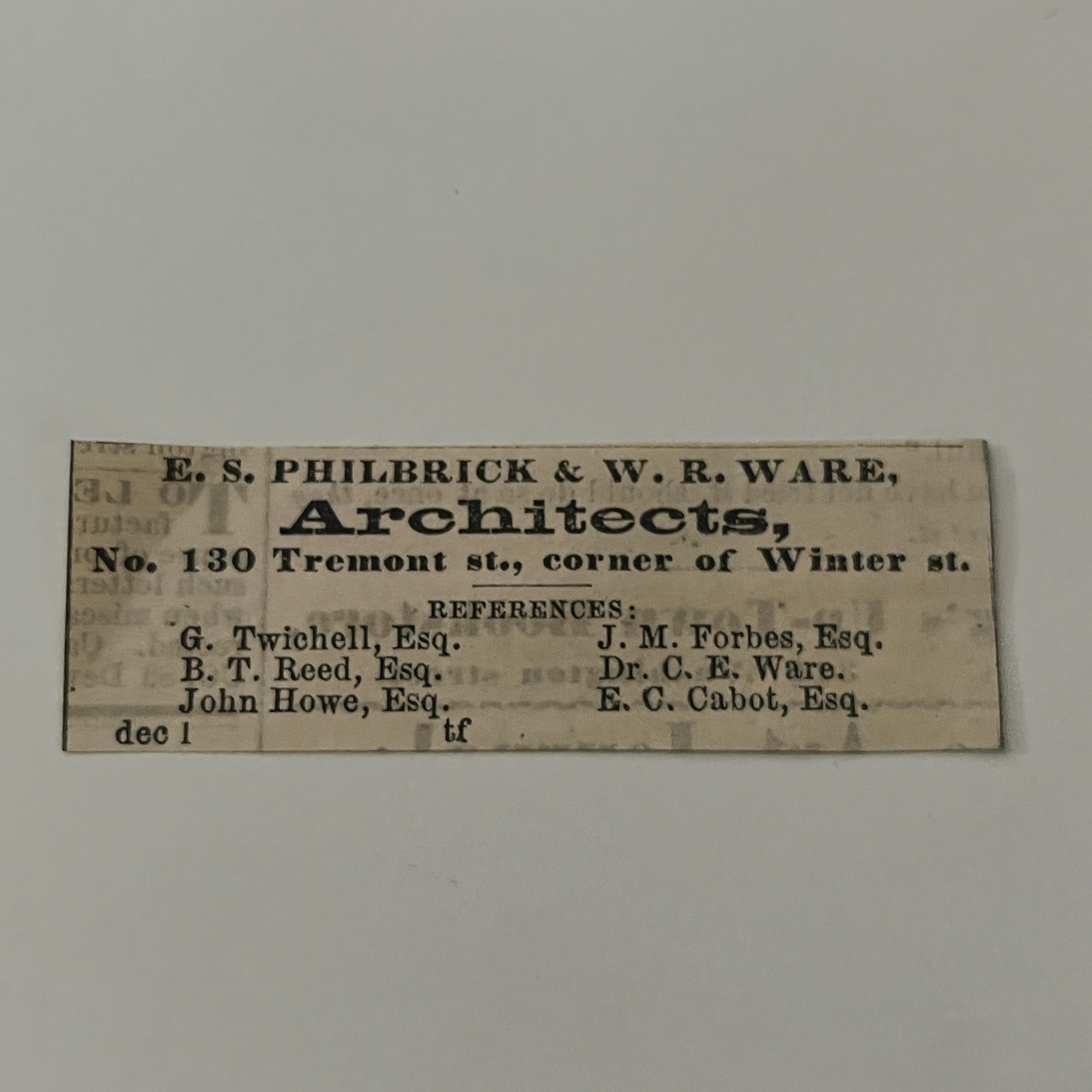 Australian Agency Samuel T. Hooper 1860 Boston Clipping TAJ7-S57