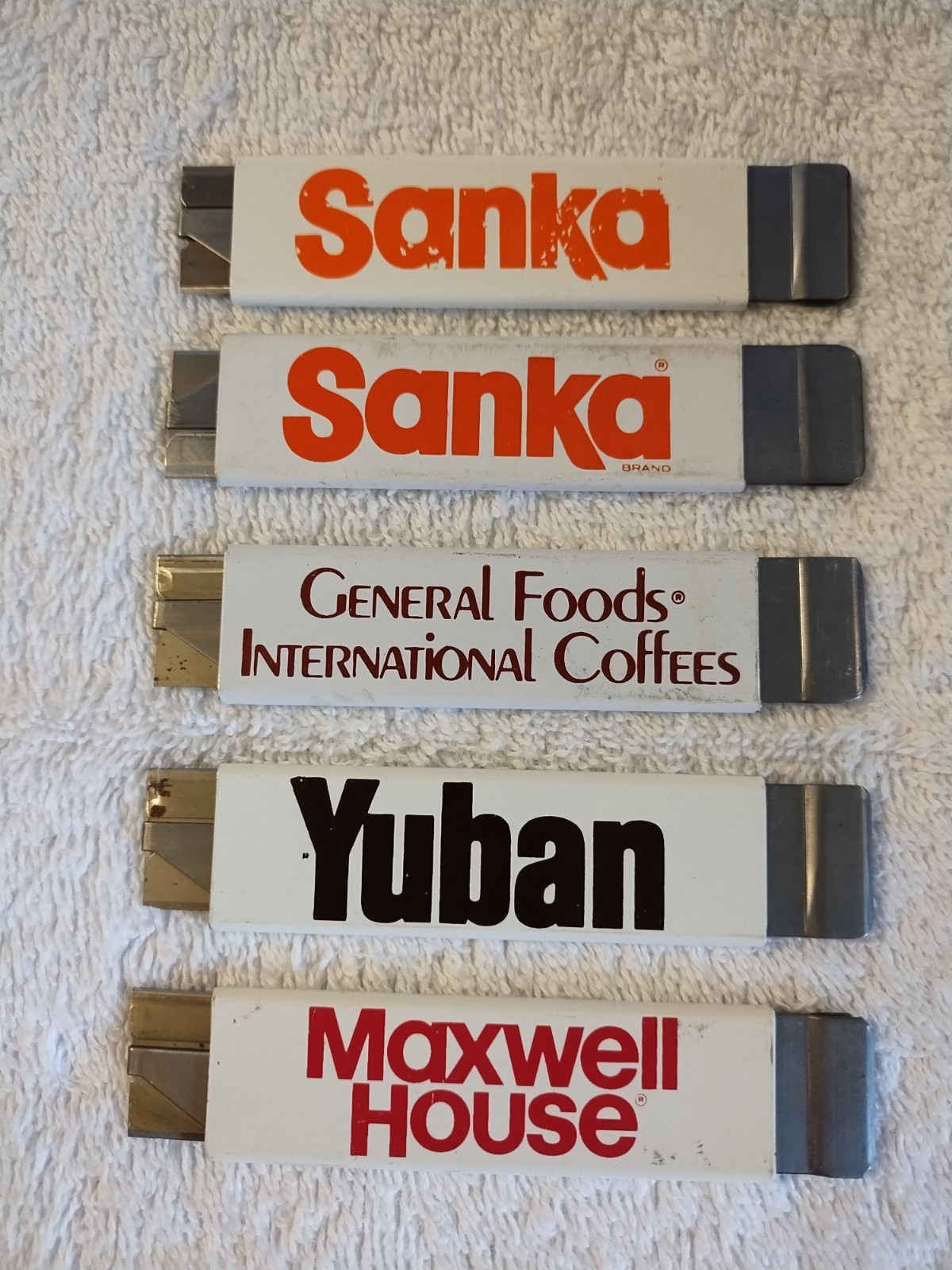 Vintage 6 Advertising Coffee Box Cutters Sanka Yuban Maxwell House