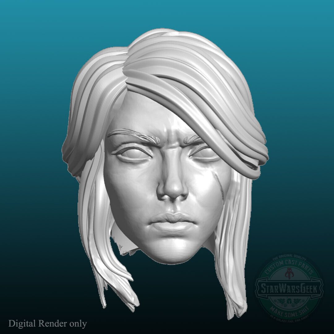 Ciri The Witcher v3 Cirilla Fiona Elen Riannon custom head for action figures