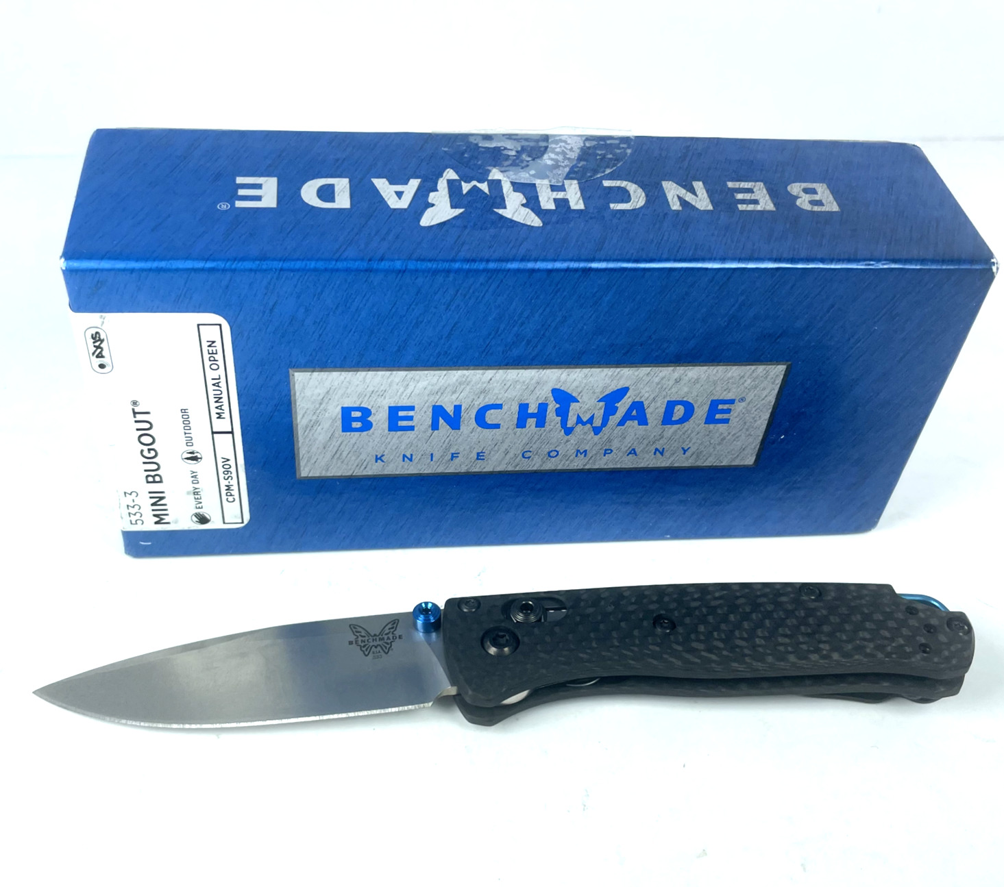 Benchmade Mini Bugout 533-3 Black Carbon Fiber & S90V Pocket Knife
