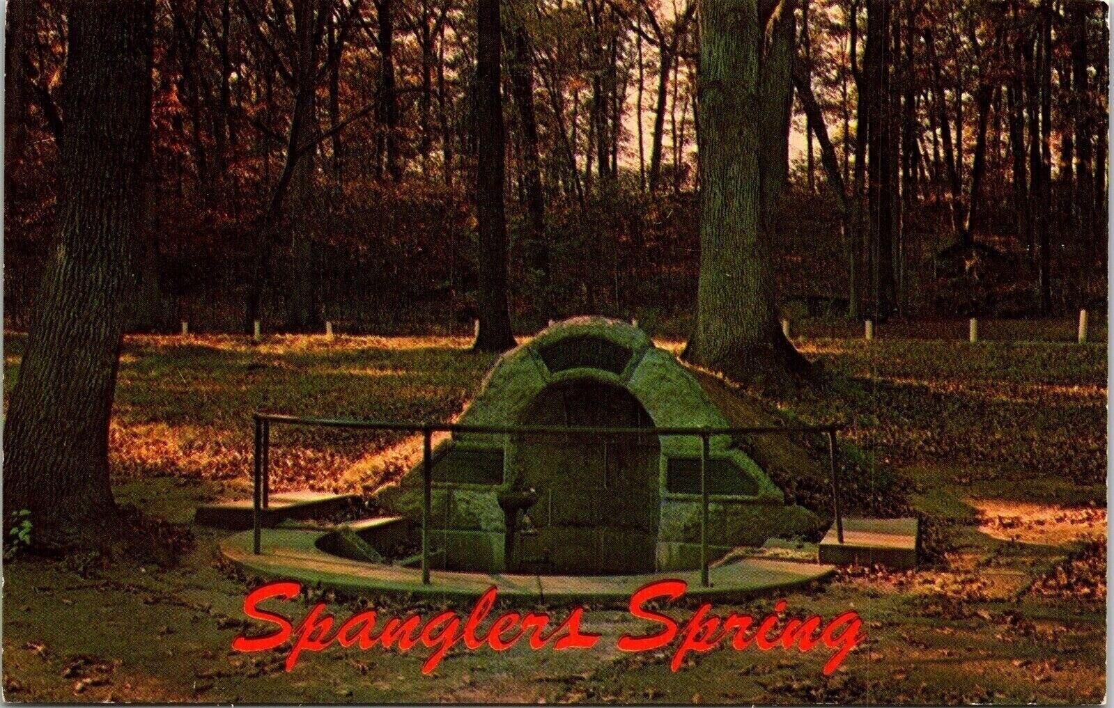 Historic Spanglers Spring Memorial Gettysburg Pennsylvania Chrome Postcard