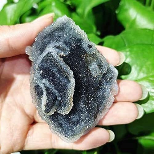 Natural Black Druzy Sphalerite Rough Sphalerite Mineral Crystal Cluster Gifts