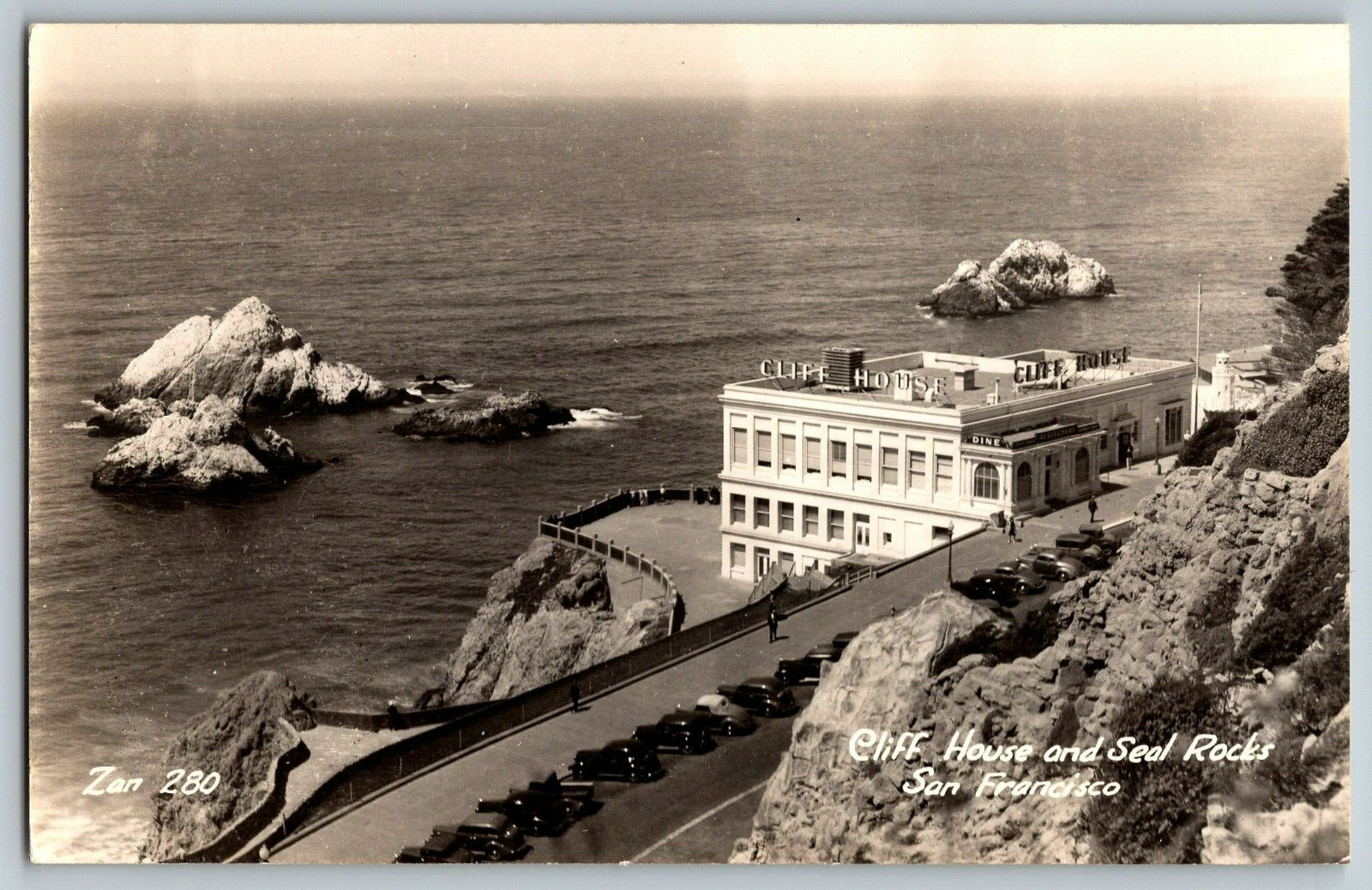 RPPC Vintage Postcard - San Francisco, California - Eliff House & Seal Rocks