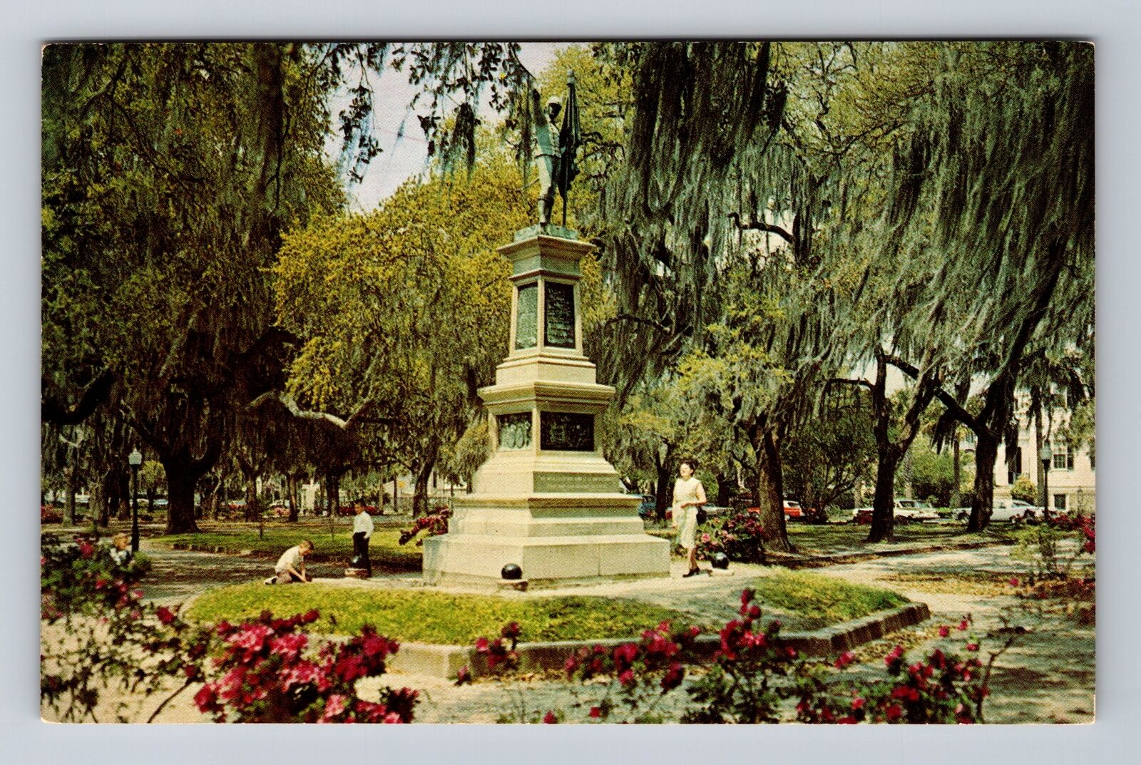 Charleston SC-South Carolina, Scenic View The Battery, Vintage Postcard