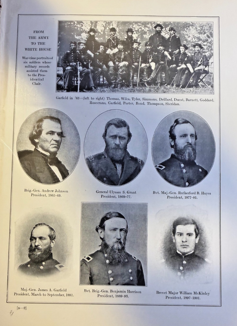 1912 Illustration Civil War Soldiers Who Became President