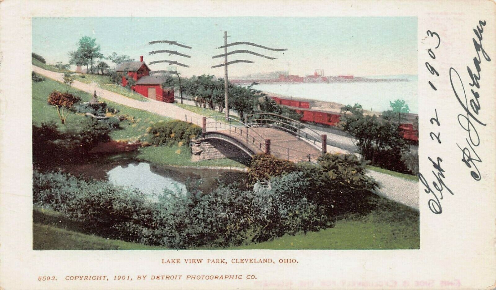 Lake View Park, Cleveland, Ohio, 1901 Postcard, Detroit Photographic Co., Used