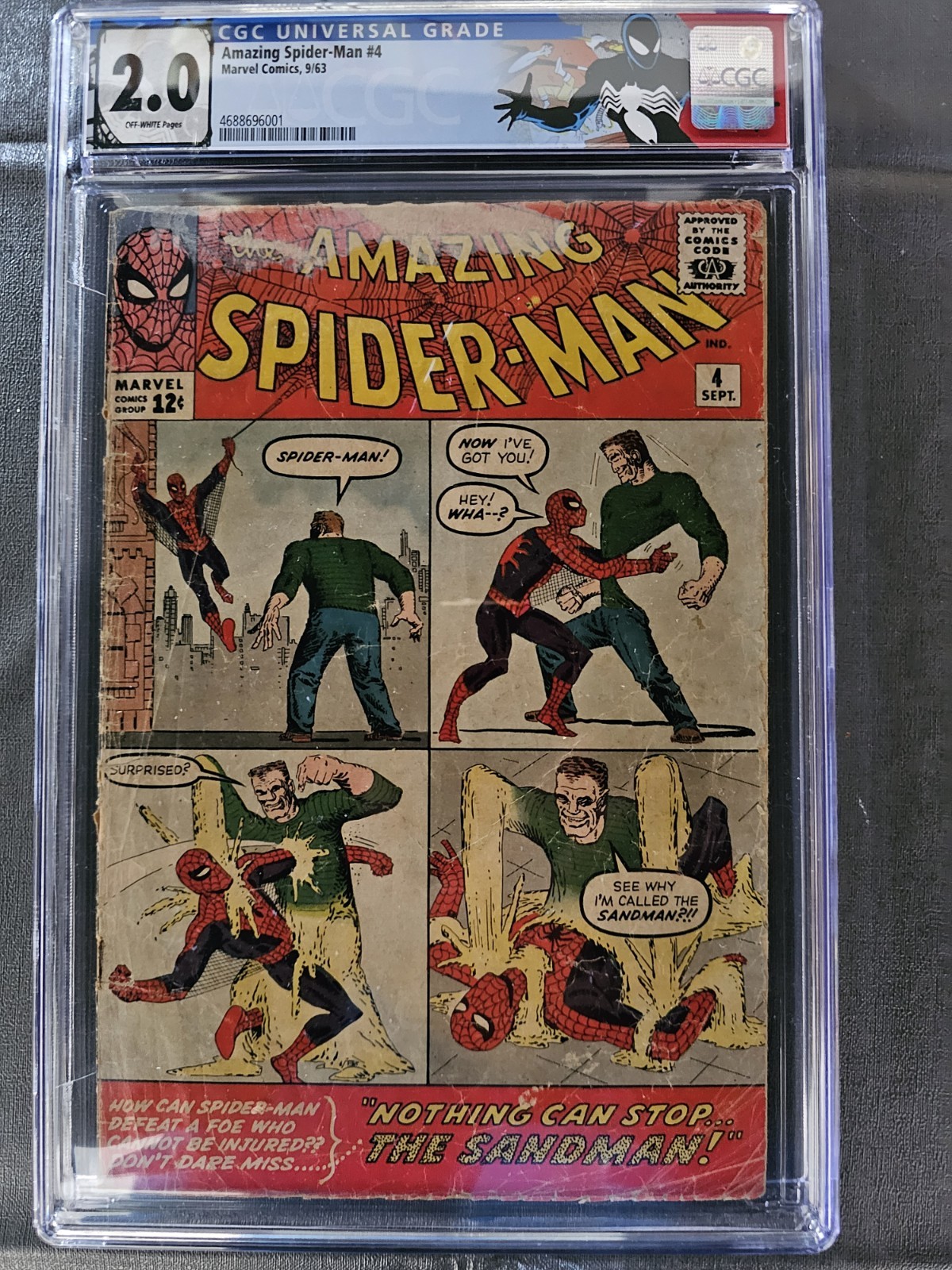 Amazing Spider-Man #4 1963 CGC 2.0 Origin and 1st appearance of Sandman OW/WP Amazing Spider-Man #4 1963 CGC 2.0 Origin and 1st appearance of Sandman OW/WP
