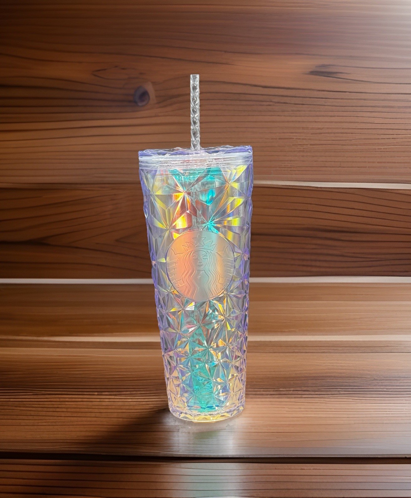 Starbucks Holiday 2023 Clear Iridescent Diamond Prism Venti Tumbler NEW