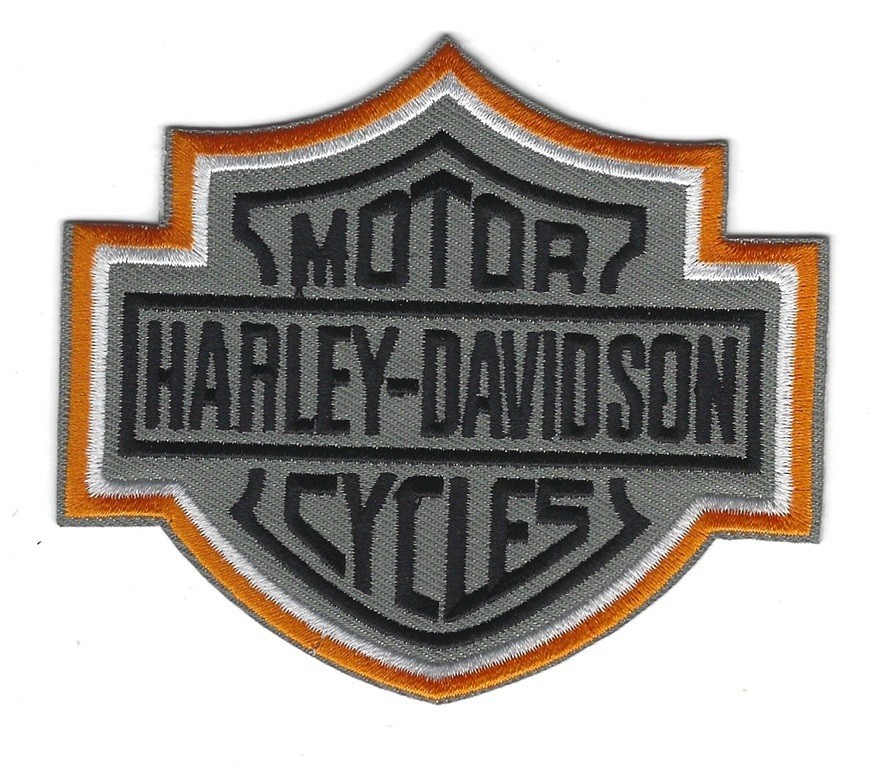 Harley Davidson Motorcycles Iron On Patch Copper Border Crest Design 4\