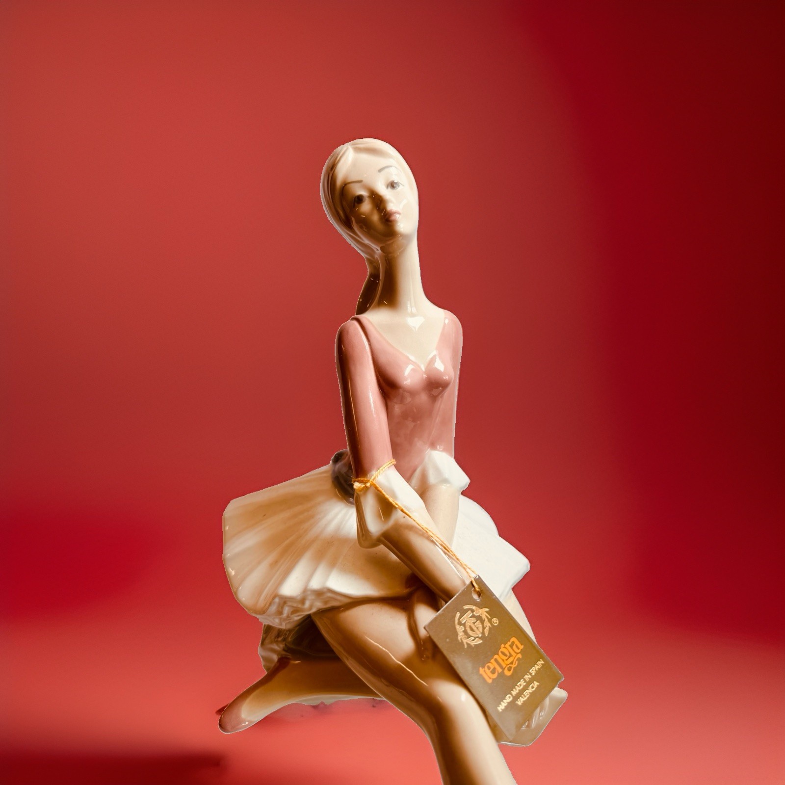 Vintage Tengra Spain Seated Ballerina Porcelain Figurine