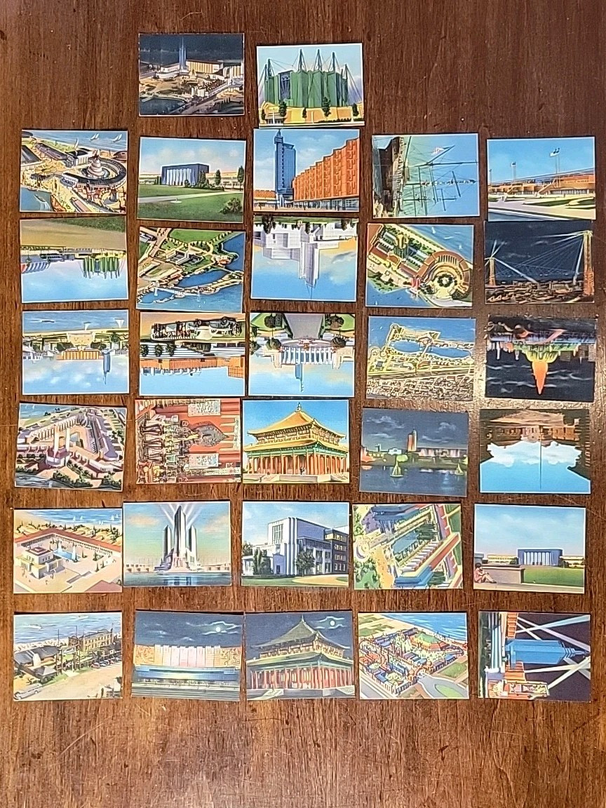 1933 Chicago Worlds Fair Century of Progress Miniature Souvenir Views. 32 Cards.