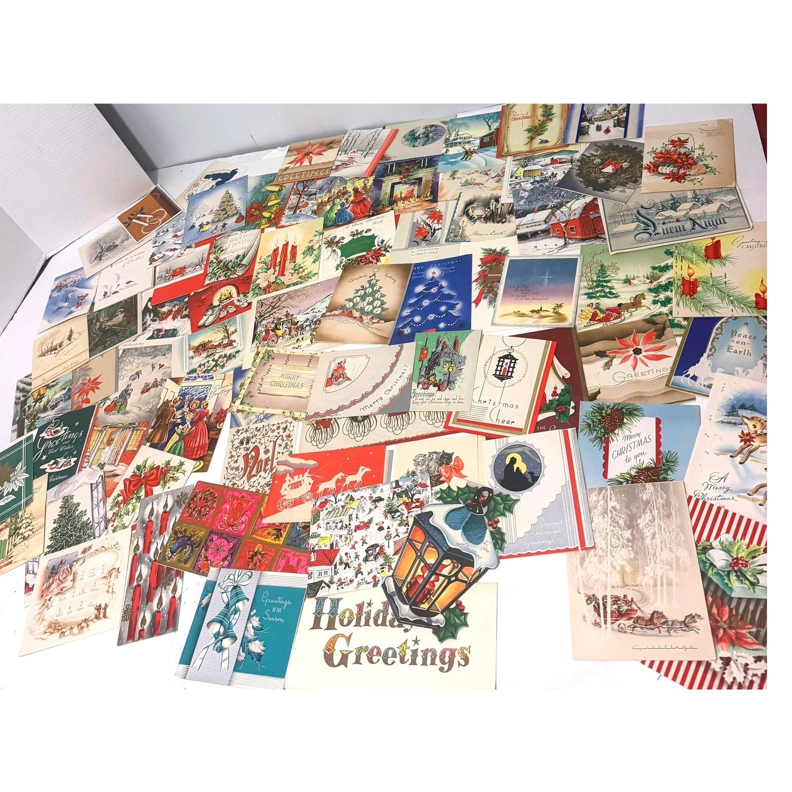 Lot of 75 Vintage 1920\'s-1960\'s Christmas Cards Ephemera Great Condition Lot of 75 Vintage 1920\'s-1960\'s Christmas Cards Ephemera Great Condition