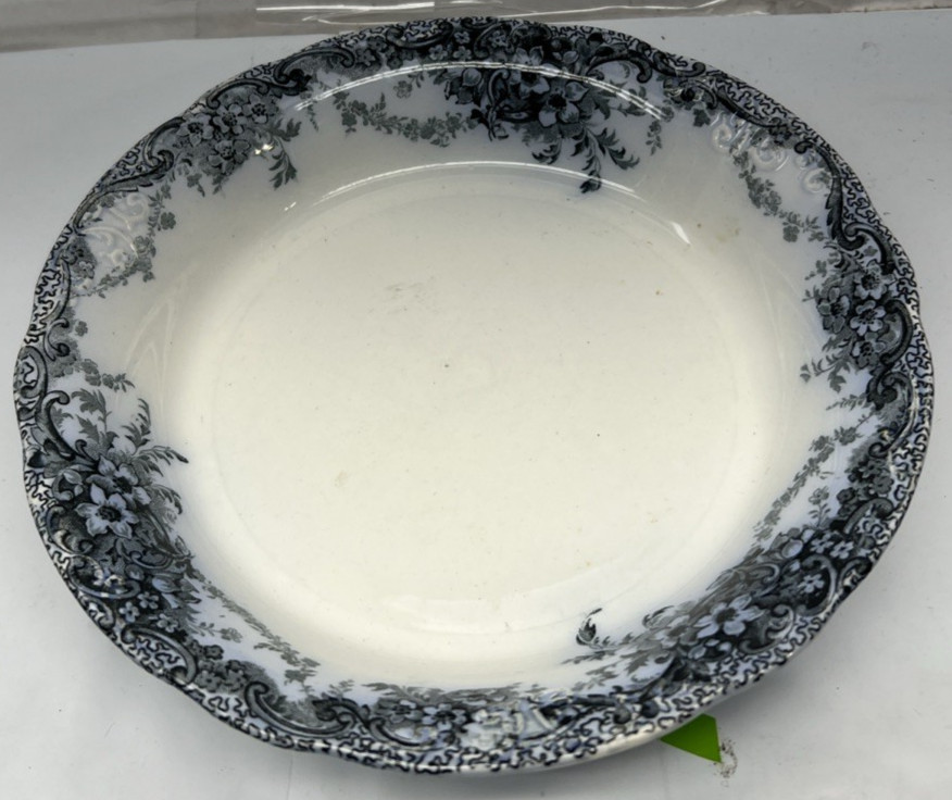Antique Flow Blue Soup Bowl England Medway Meakin LTD Royal Porcelain