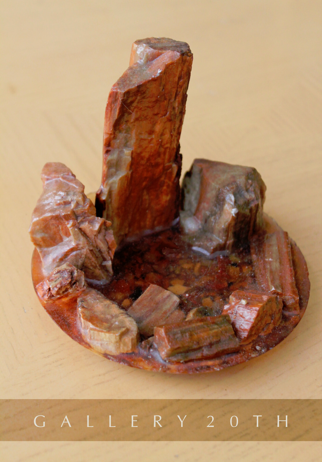 COOL MID CENTURY MODERN PETRIFIED WOOD SCULPTURE VTG 50S ORIG. ARIZ ROCK ART