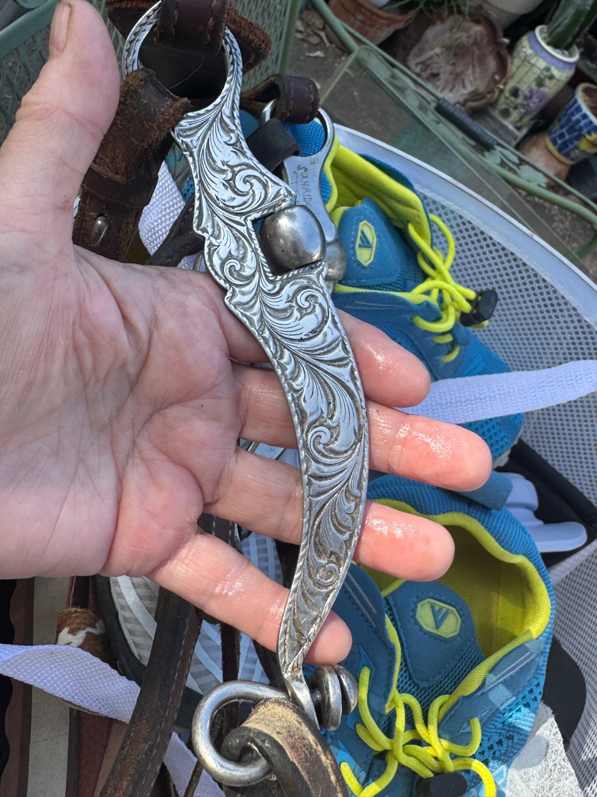 Stainless Engraved Snaffle Bit A. Tietjen Rare ( DROP PRICE )