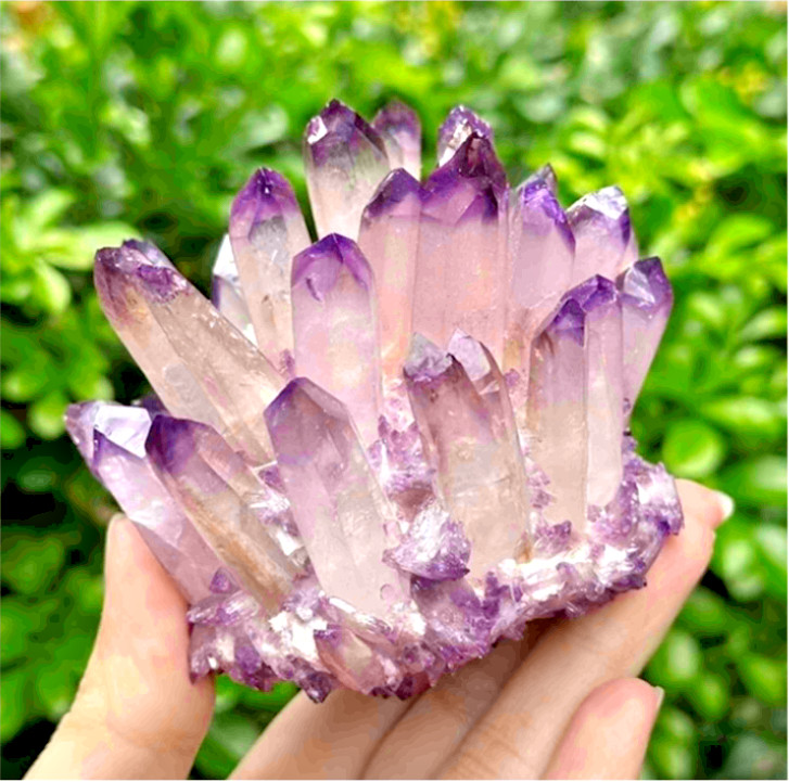 300+g Amethyst Phantom Cluster Healing Mineral Rocks Specimens Crystal DecorGift