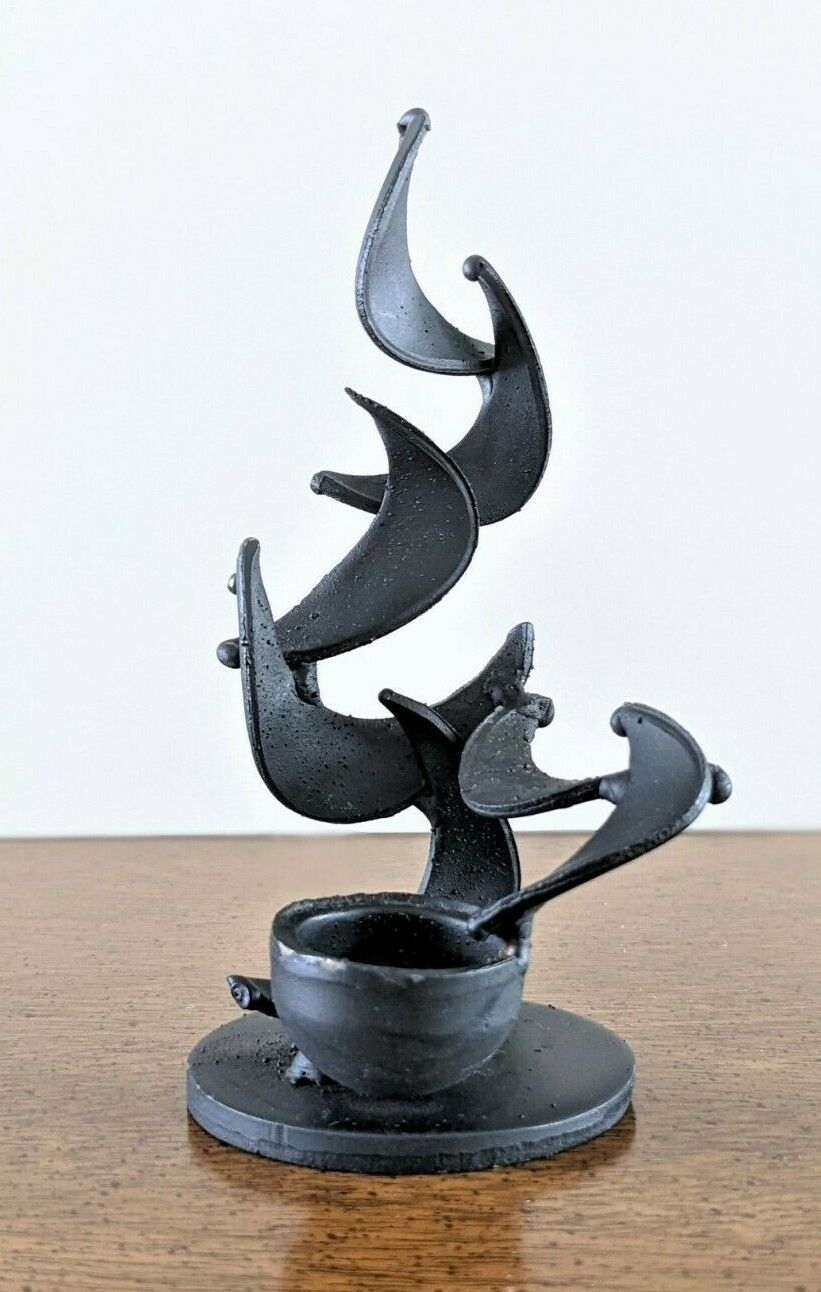 Small Hand-Forged Iron Metal Abstract Sculpture Reminiscent of Conor Fallon