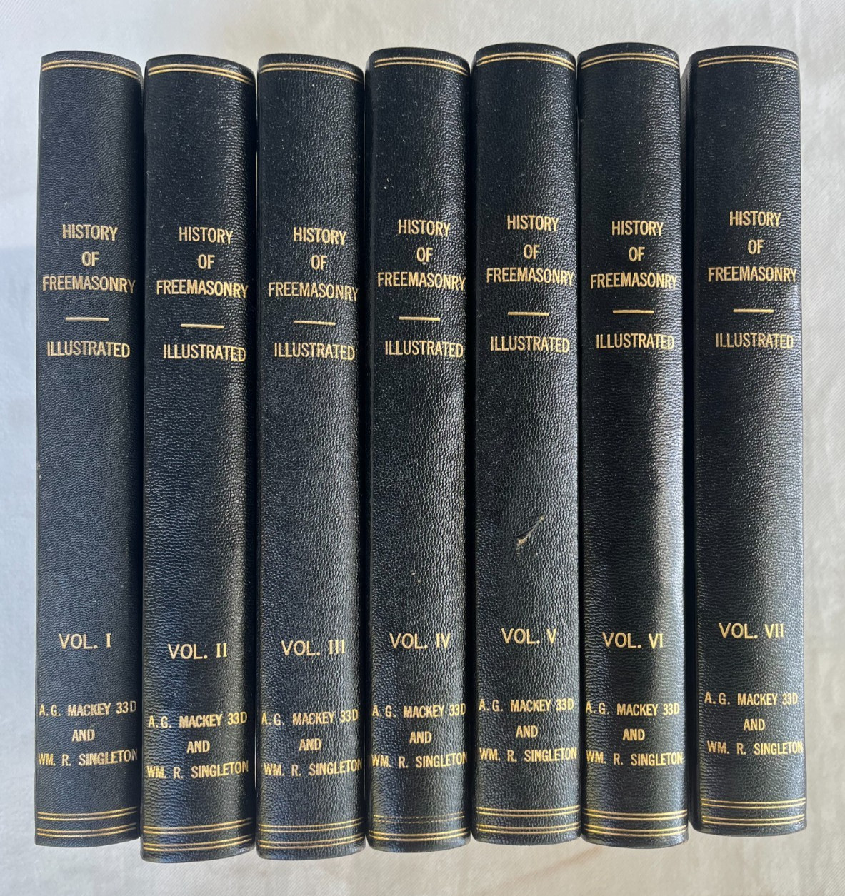History of Freemasonry Illustrated Vol 1-7 Mackey Singleton Hughan - rebound set