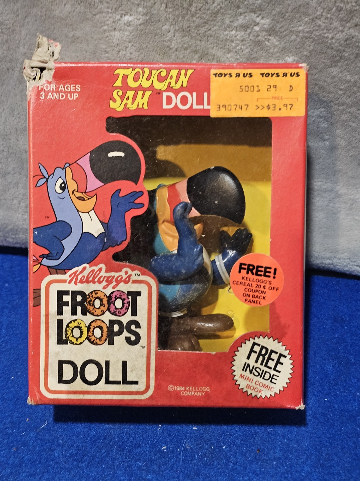 1984 Kellogg\'s Froot Loops Toucan Sam Doll Figure With Mini Comic Book NRFB