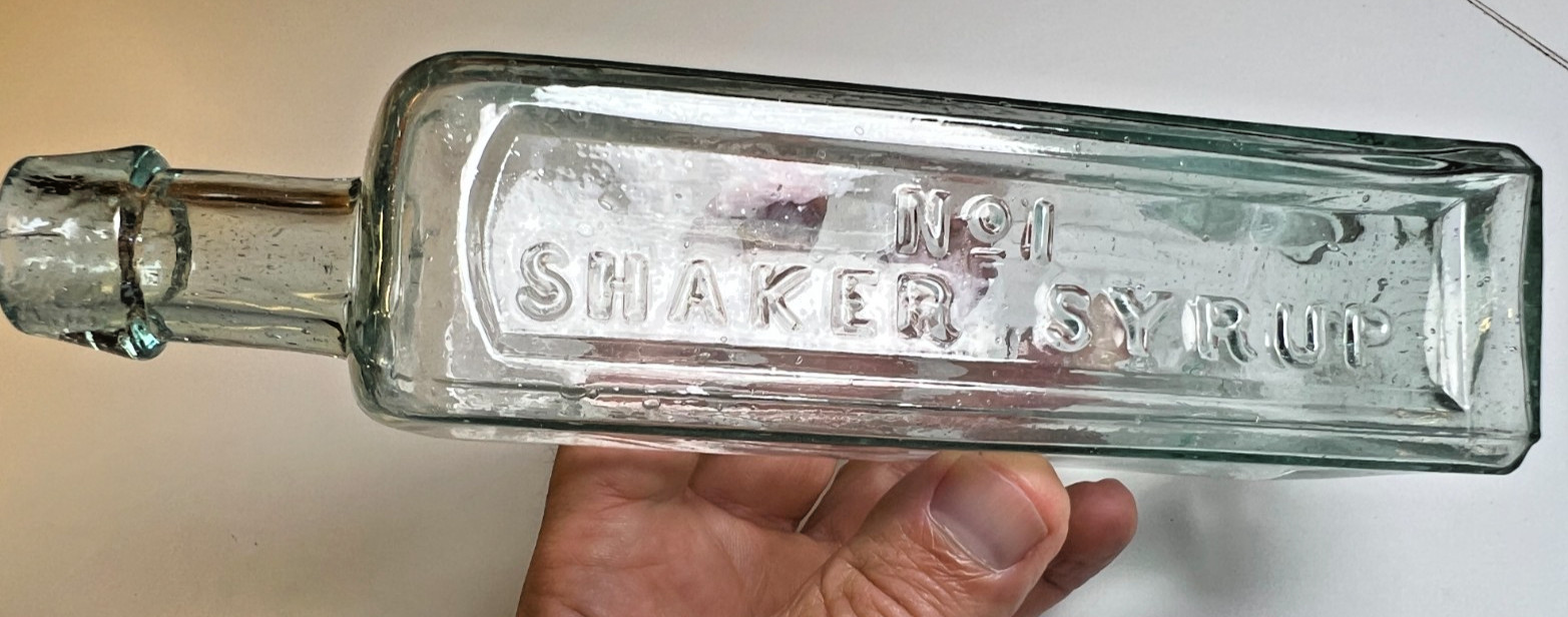 No 1 Shaker Syrup Canterbury New Hampshire NH Antique Bottle Applied Top 1850s